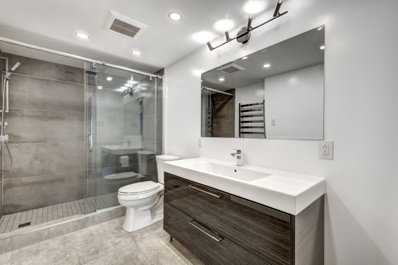 Contemporary bathroom with smart fixtures